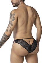 CandyMan Lace Back Leopard Briefs - Animal Print