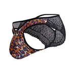 CandyMan Lace Back Leopard Briefs - Animal Print