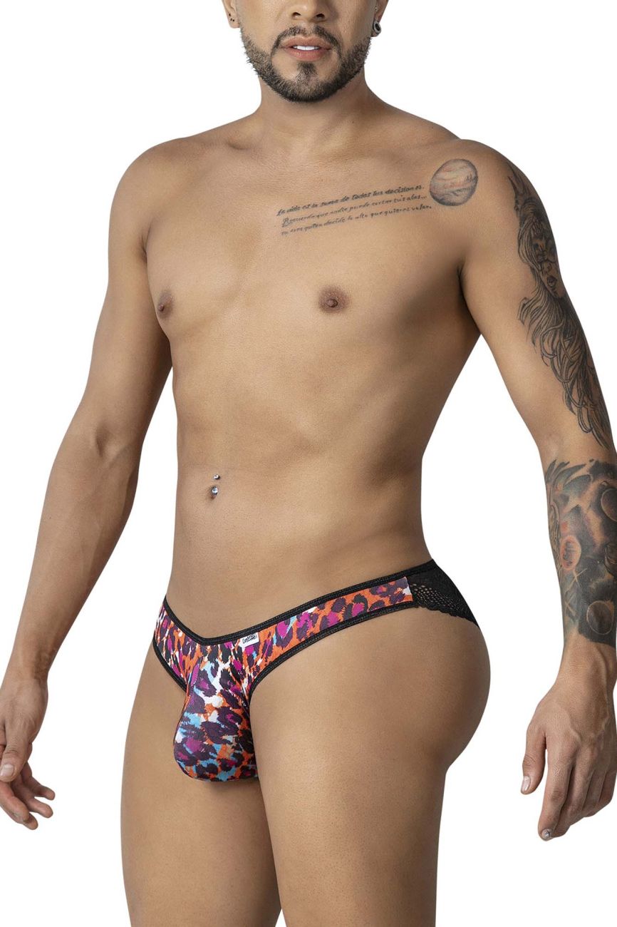 CandyMan Lace Back Leopard Briefs - Animal Print