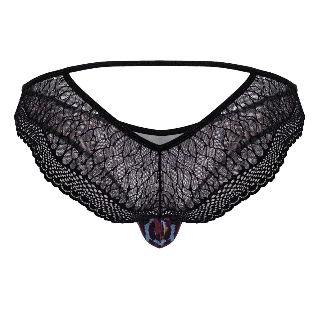 CandyMan Lace Back Leopard Briefs - Animal Print
