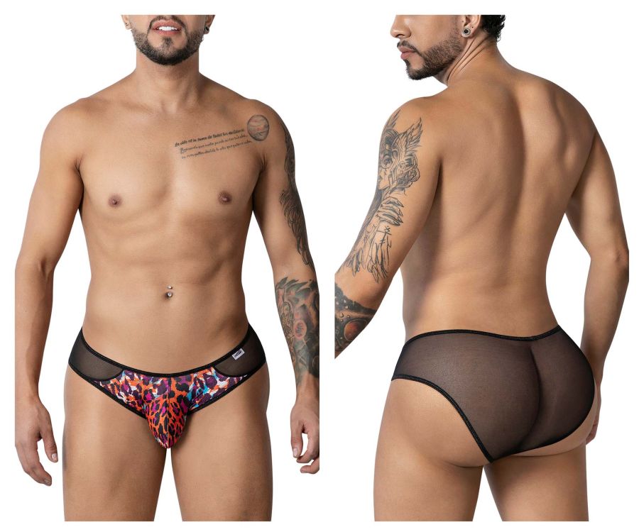 CandyMan Mesh Back Leopard Briefs - Animal Print