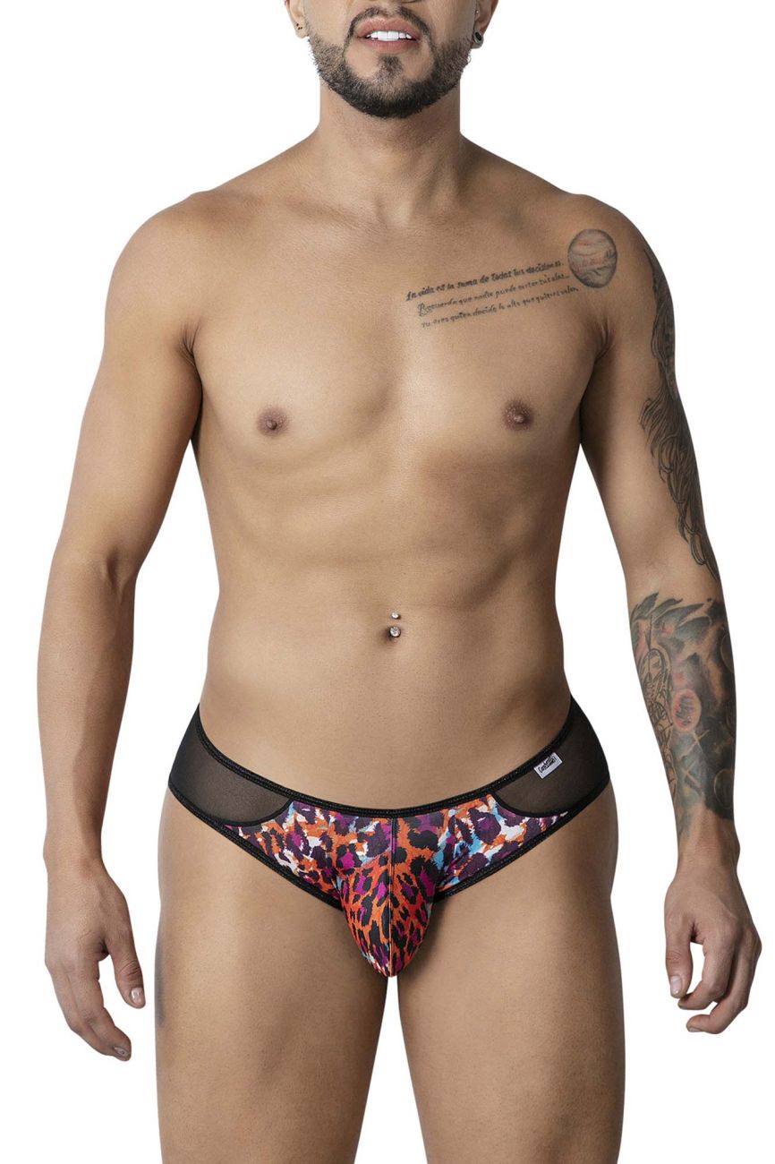 CandyMan Mesh Back Leopard Briefs - Animal Print