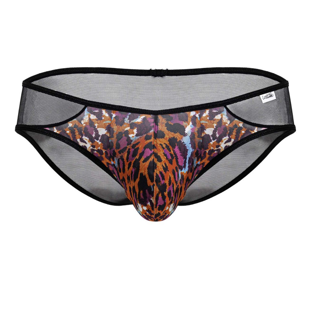 CandyMan Mesh Back Leopard Briefs - Animal Print