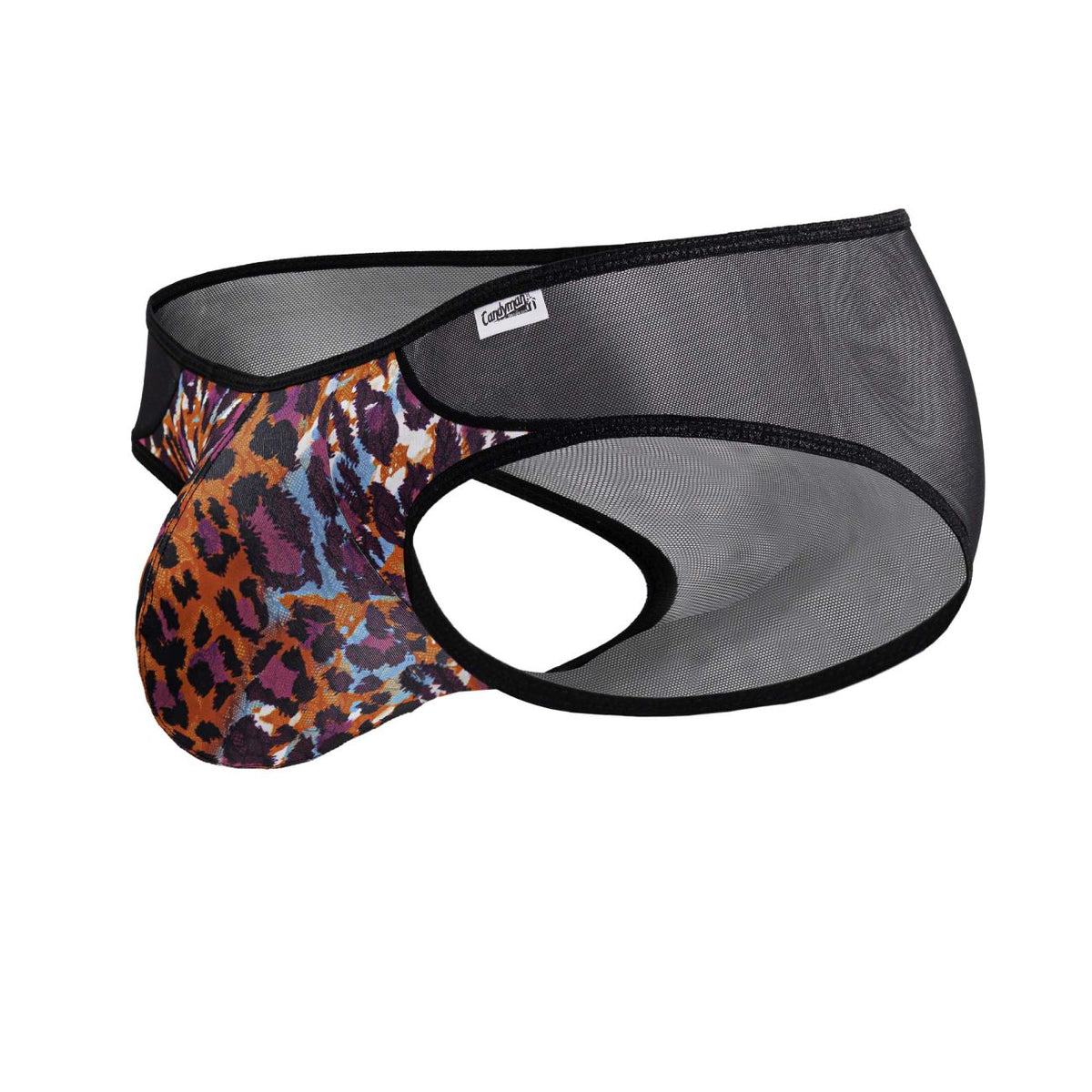 CandyMan Mesh Back Leopard Briefs - Animal Print