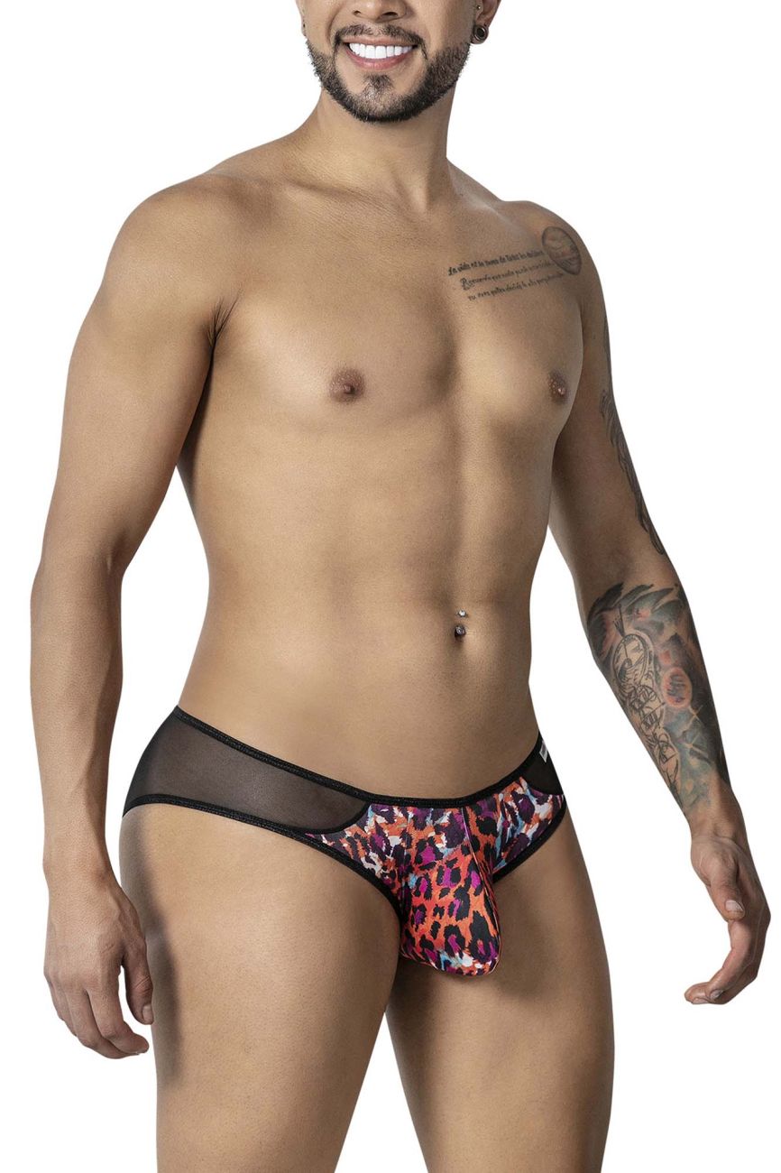 CandyMan Mesh Back Leopard Briefs - Animal Print