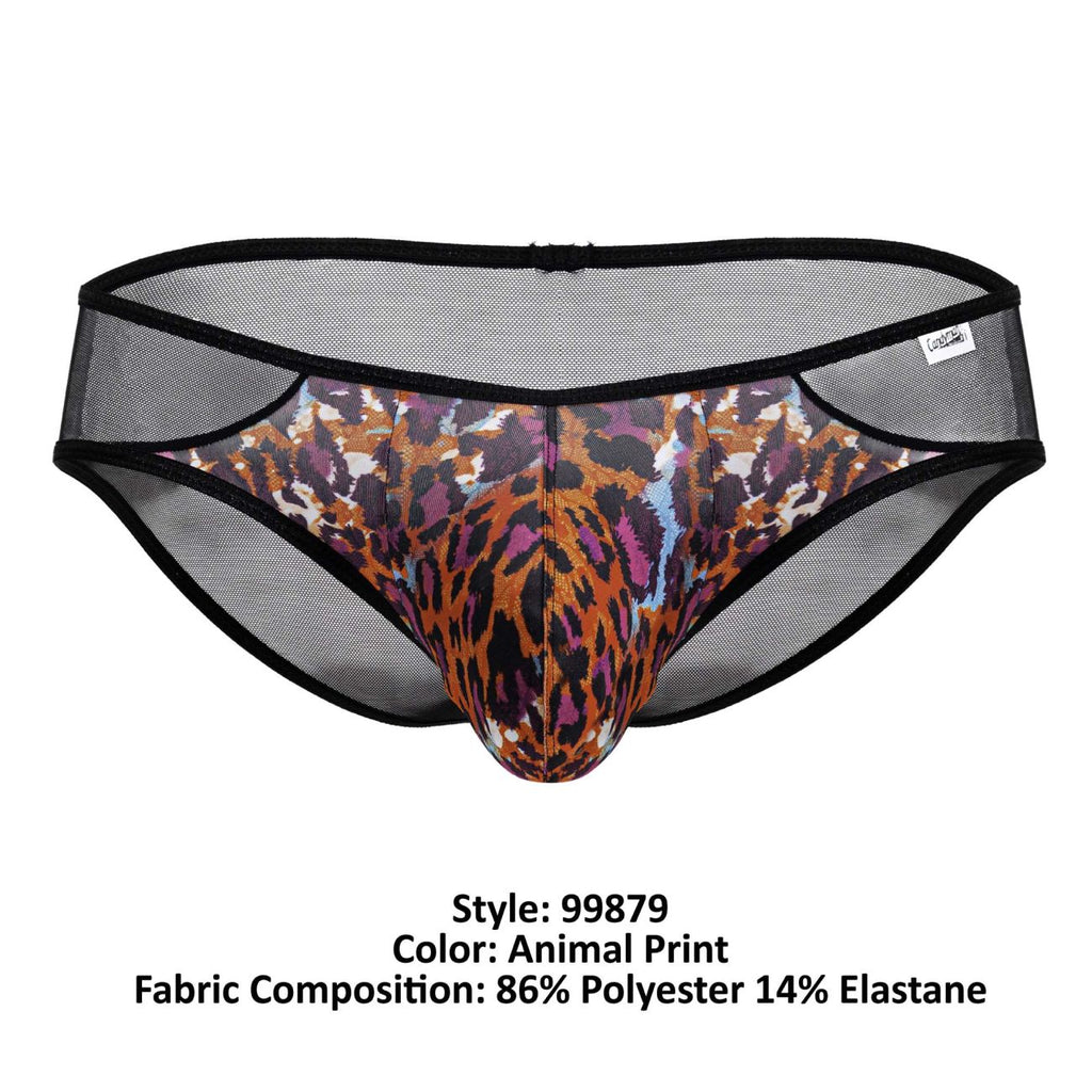 CandyMan Mesh Back Leopard Briefs - Animal Print