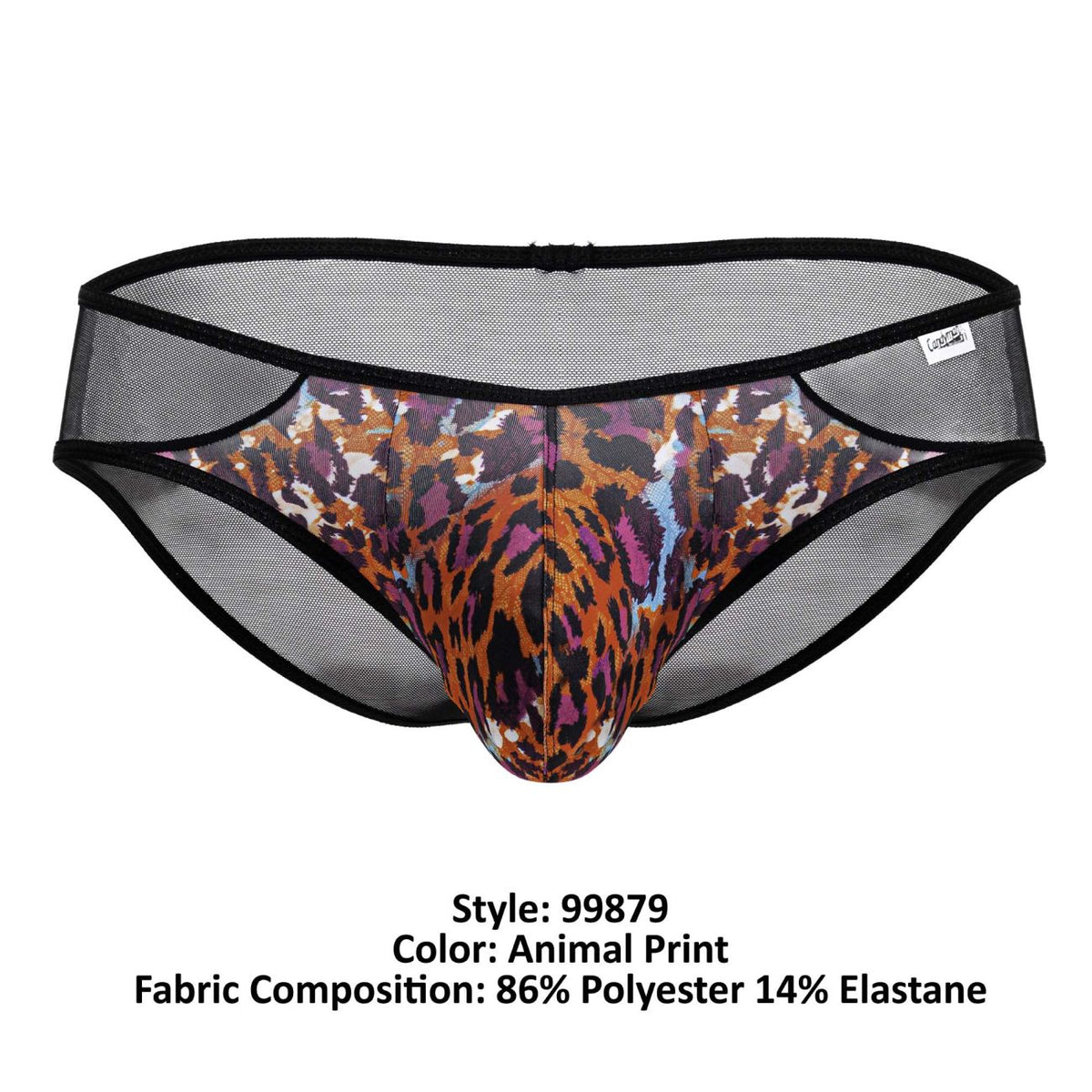 CandyMan Mesh Back Leopard Briefs - Animal Print