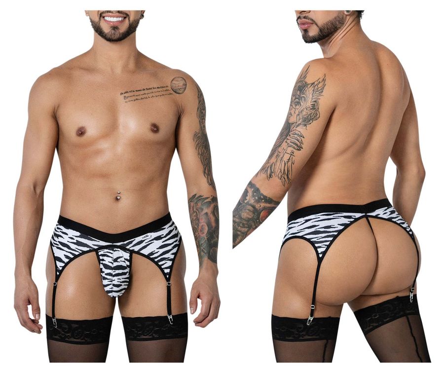 CandyMan Zebra Garter Briefs - Zebra Print