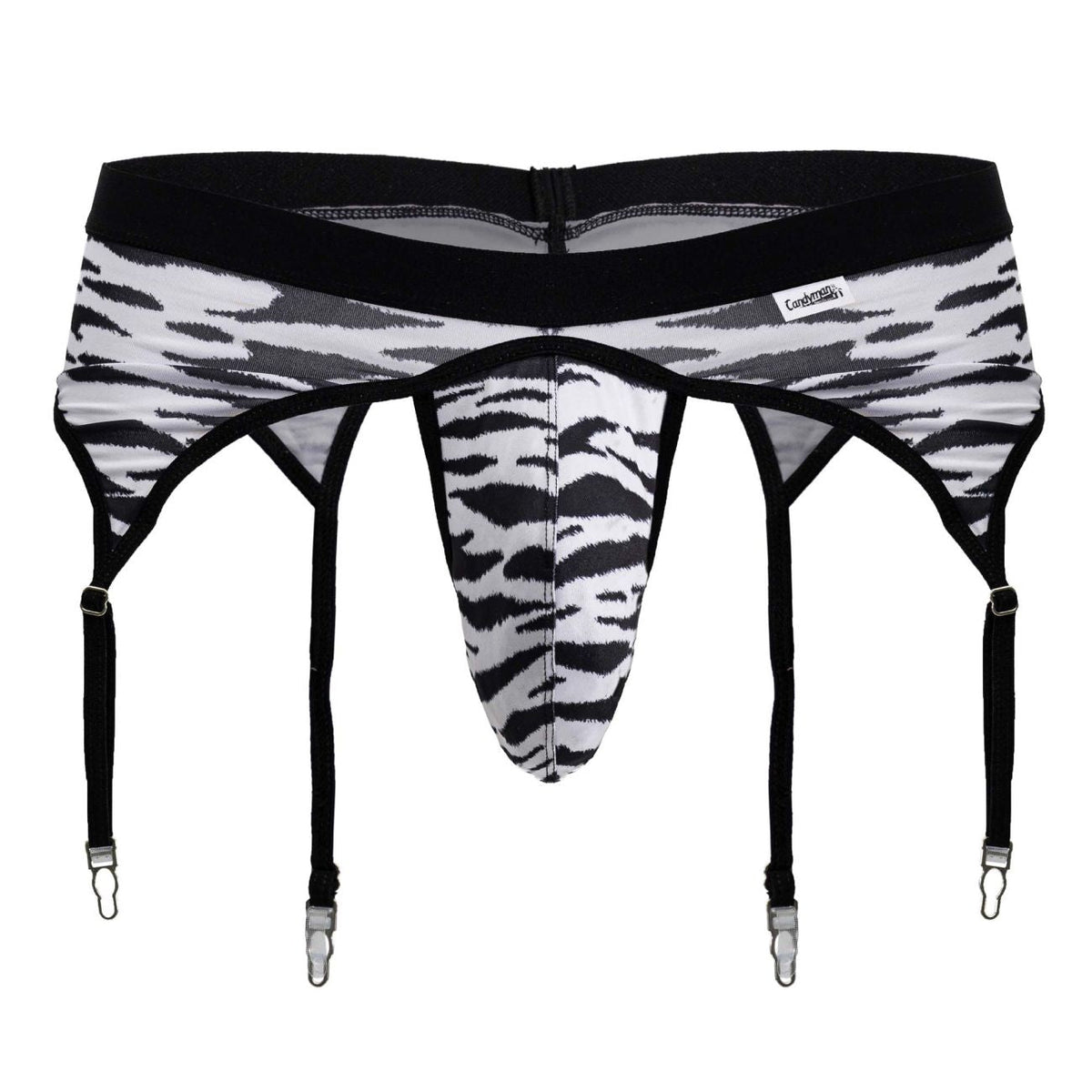 CandyMan Zebra Garter Briefs - Zebra Print