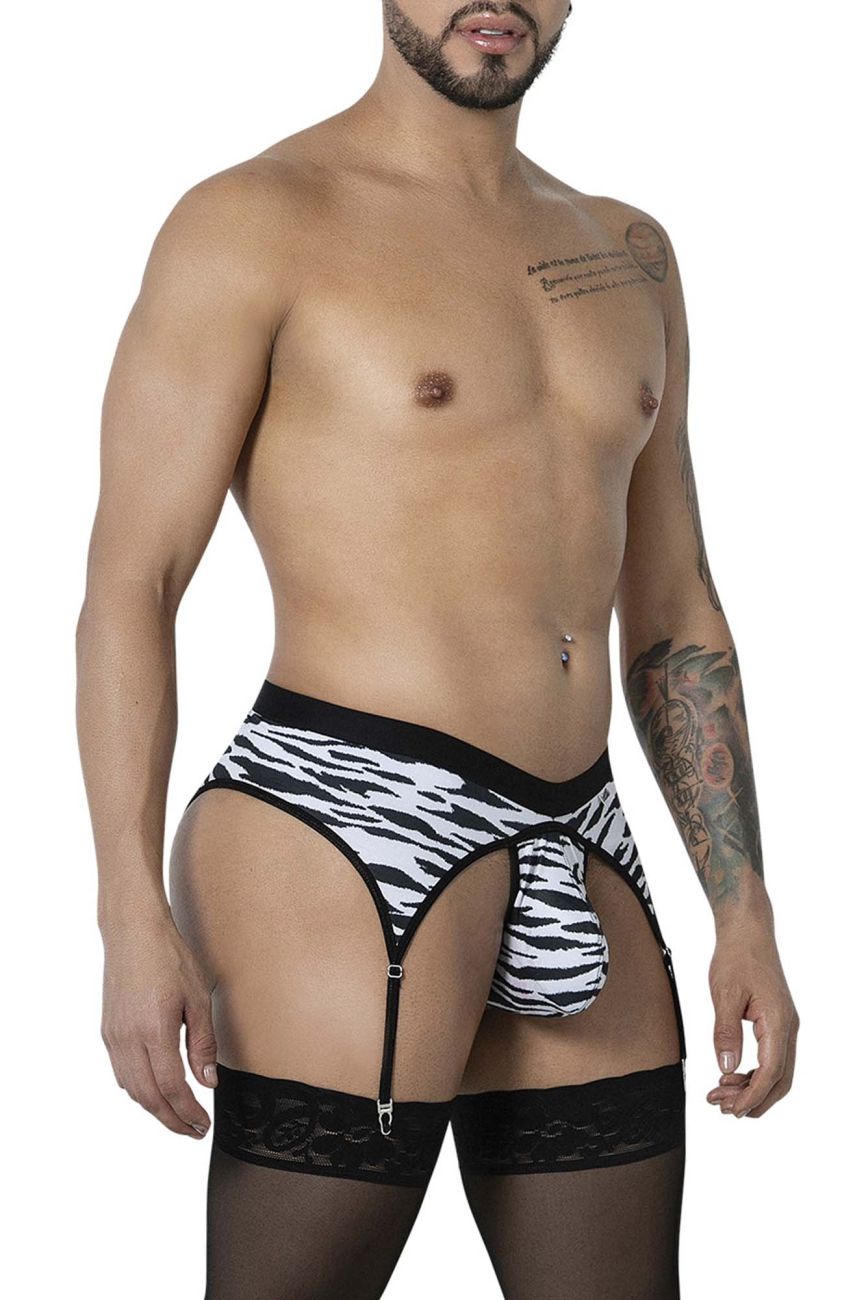CandyMan Zebra Garter Briefs - Zebra Print