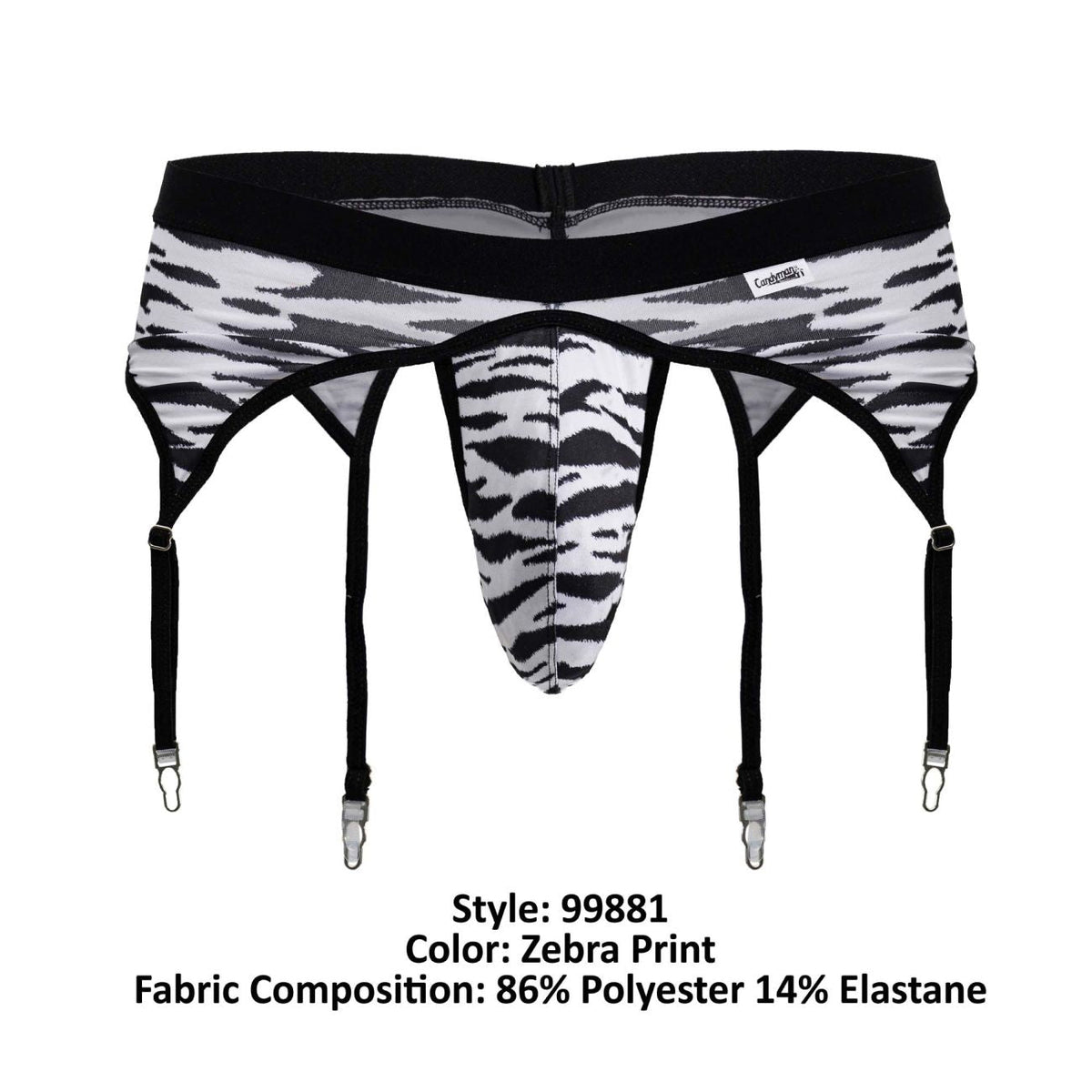 CandyMan Zebra Garter Briefs - Zebra Print