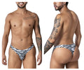 CandyMan Zebra Contour Pouch Thongs - Zebra Print