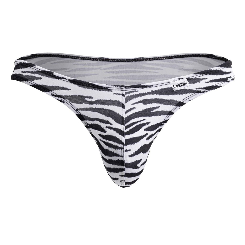 CandyMan Zebra Contour Pouch Thongs - Zebra Print