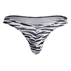 CandyMan Zebra Contour Pouch Thongs - Zebra Print