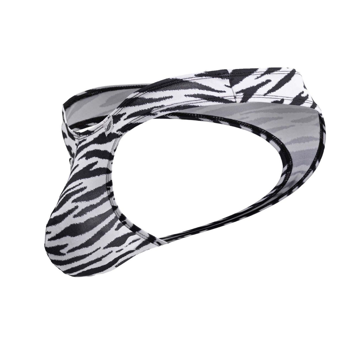 CandyMan Zebra Contour Pouch Thongs - Zebra Print