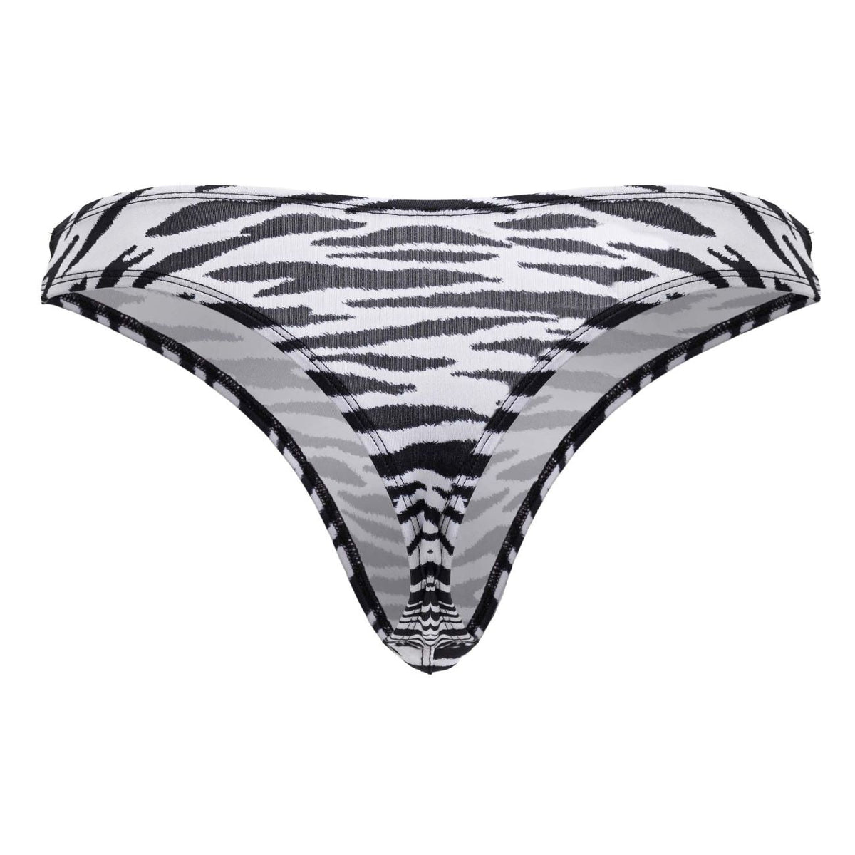 CandyMan Zebra Contour Pouch Thongs - Zebra Print