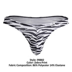 CandyMan Zebra Contour Pouch Thongs - Zebra Print