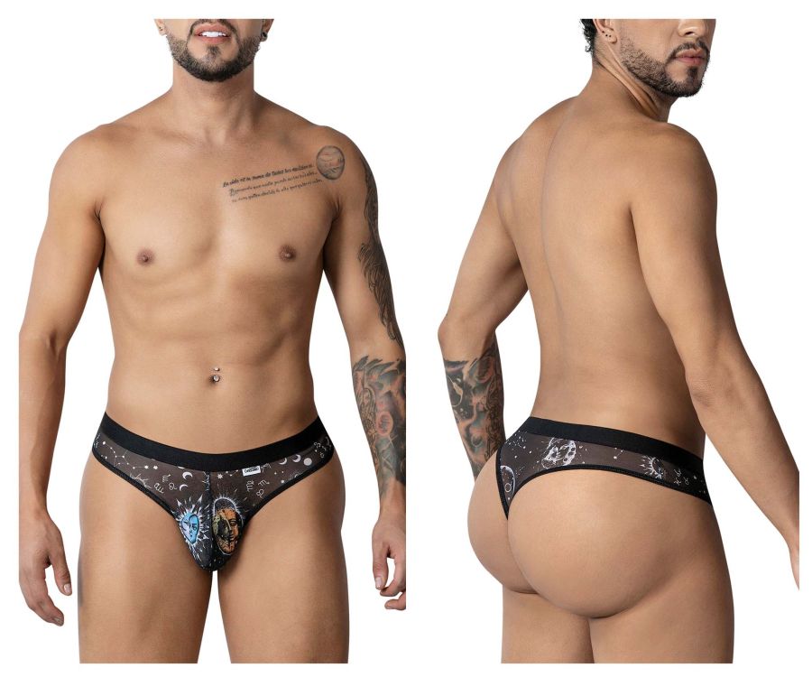 CandyMan Sun Moon Thongs - Black-White