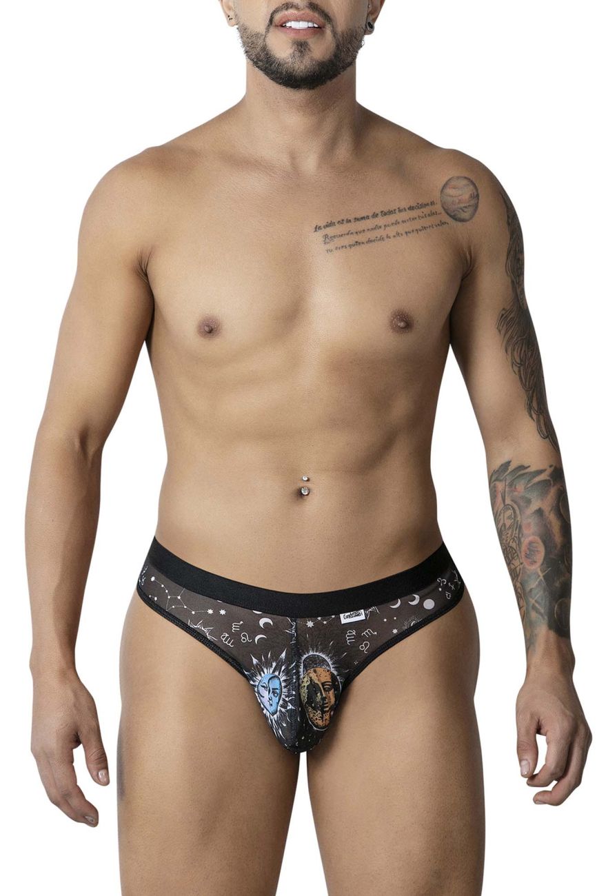 CandyMan Sun Moon Thongs - Black-White