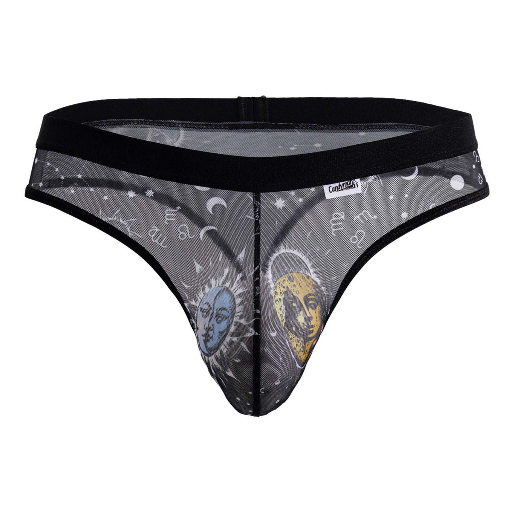 CandyMan Sun Moon Thongs - Black-White