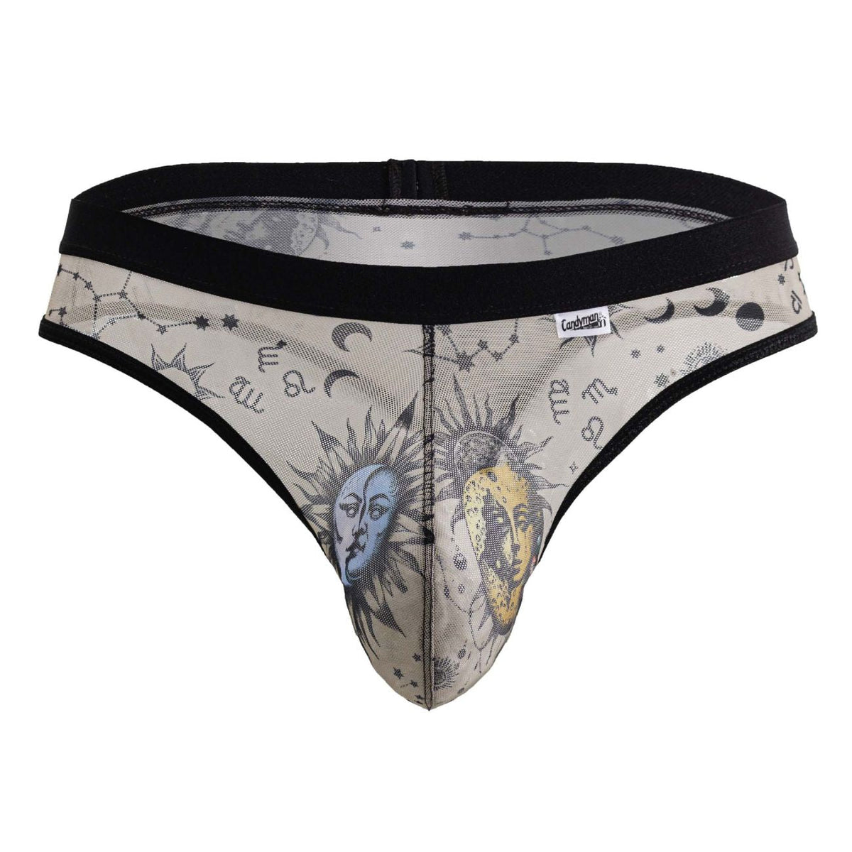 CandyMan Sun Moon Thongs - Nude-Black