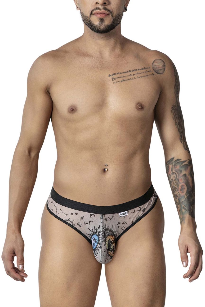 CandyMan Sun Moon Thongs - Nude-Black