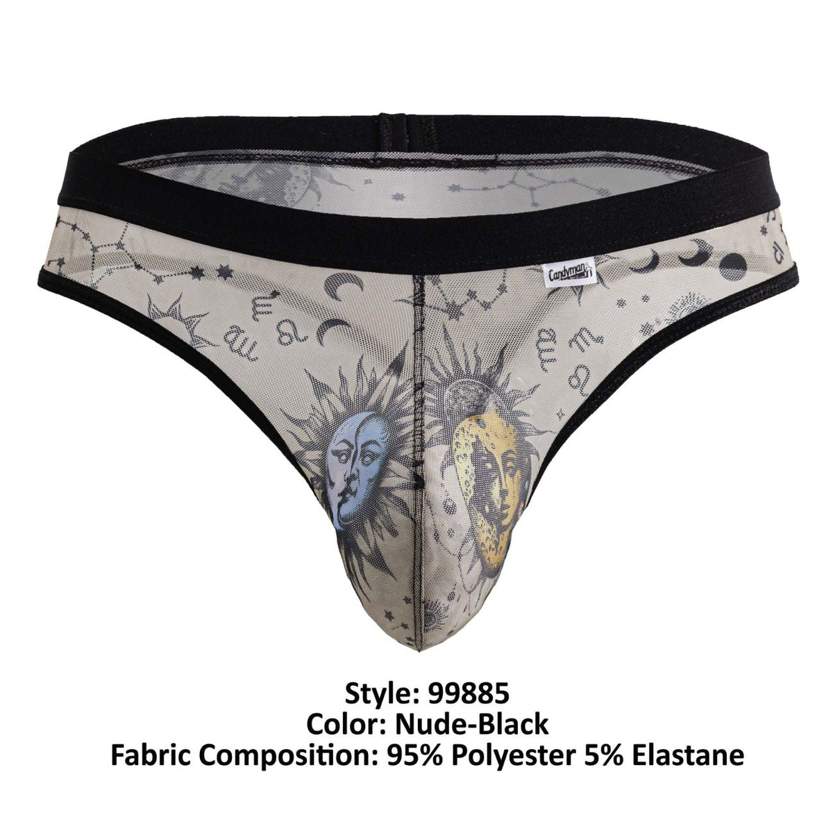 CandyMan Sun Moon Thongs - Nude-Black