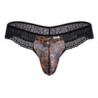 CandyMan Lace Leopard Thongs - Animal Print