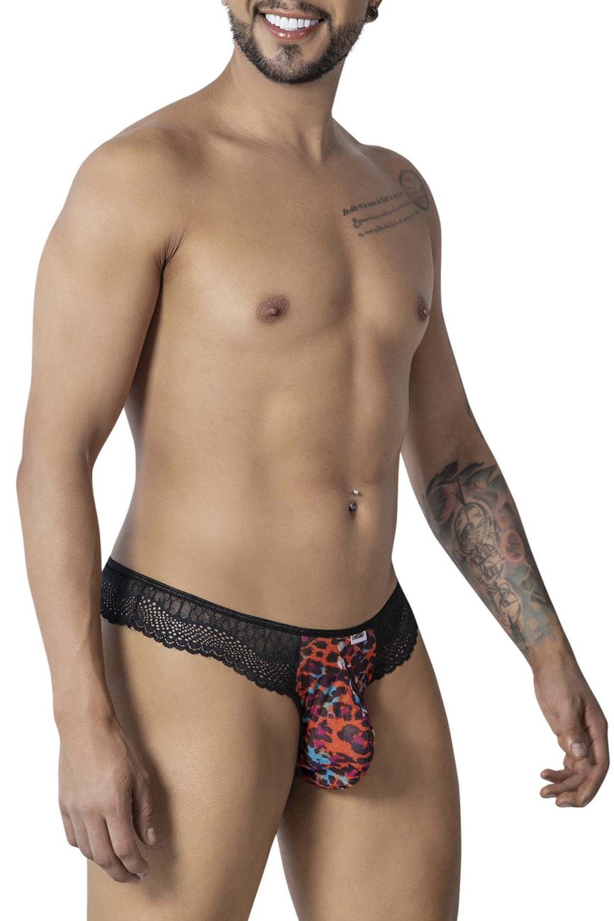 CandyMan Lace Leopard Thongs - Animal Print