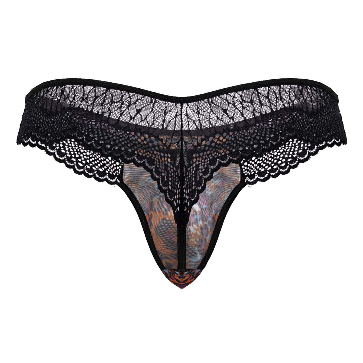 CandyMan Lace Leopard Thongs - Animal Print