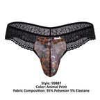 CandyMan Lace Leopard Thongs - Animal Print