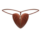 CandyMan Zip-Front Heart Thongs - Red