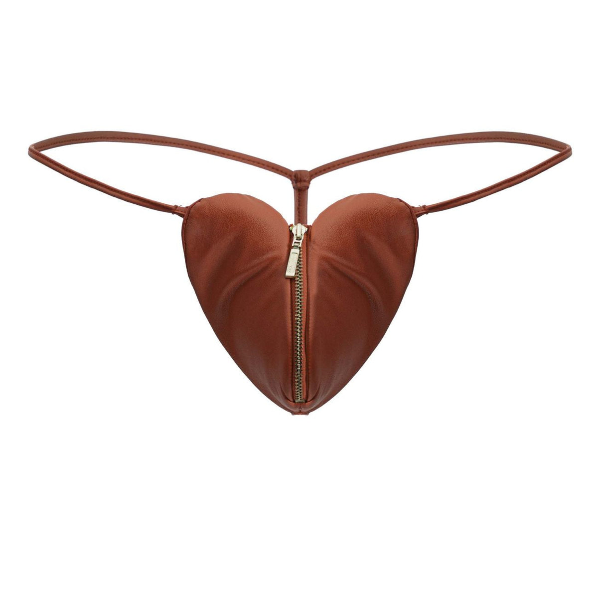 CandyMan Zip-Front Heart Thongs - Red