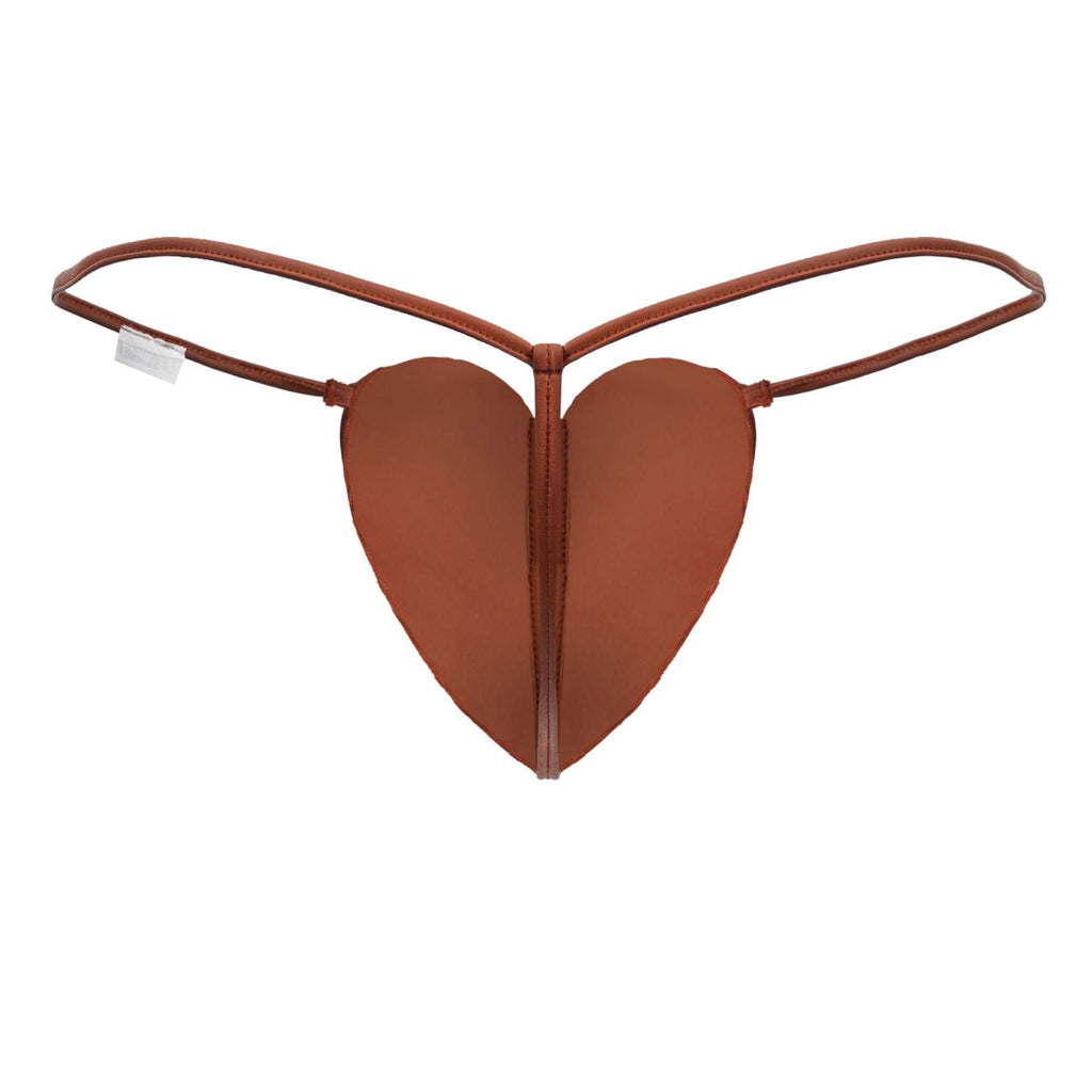 CandyMan Zip-Front Heart Thongs - Red