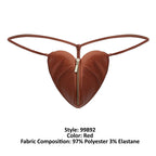 CandyMan Zip-Front Heart Thongs - Red