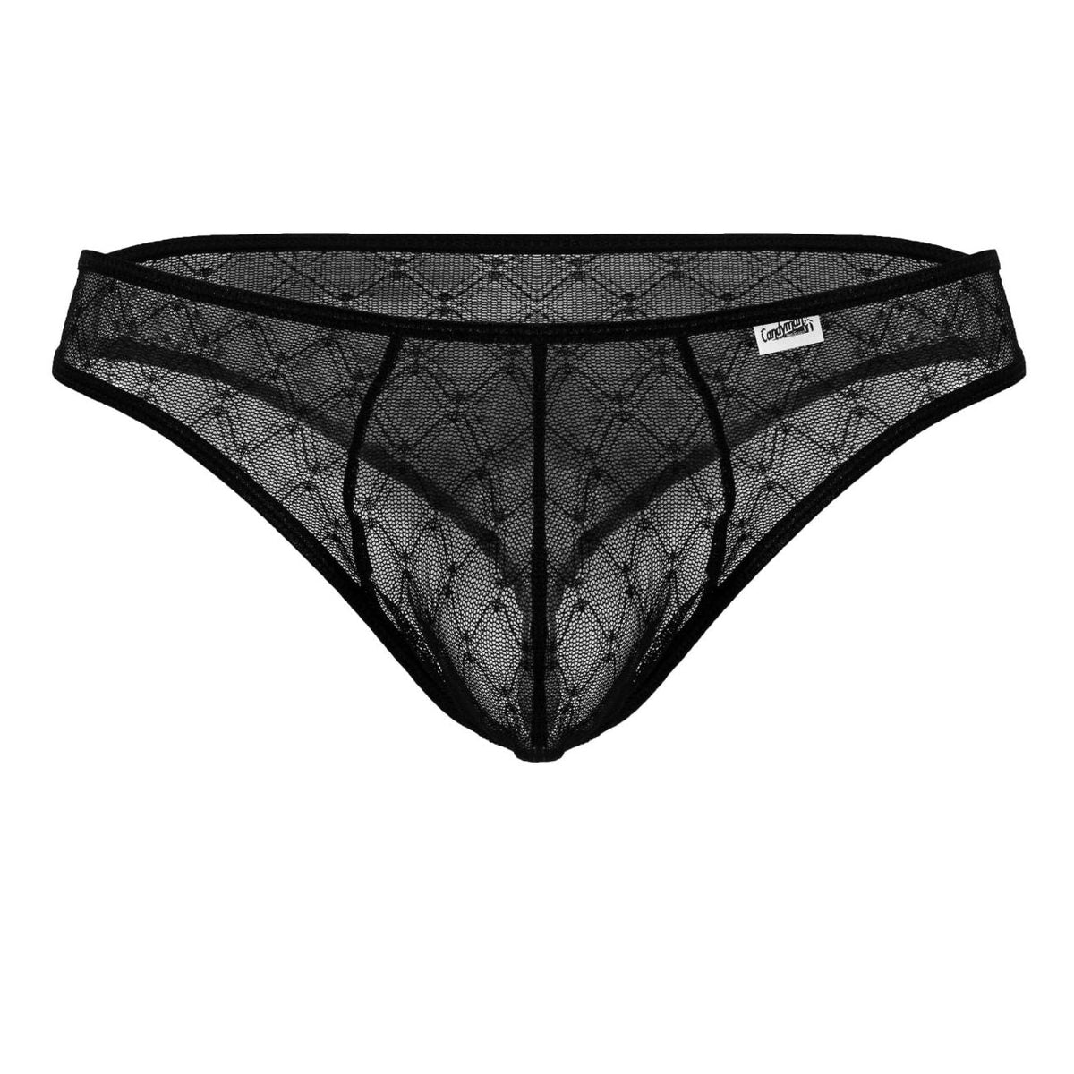 CandyMan Geometric Mesh Briefs - Black