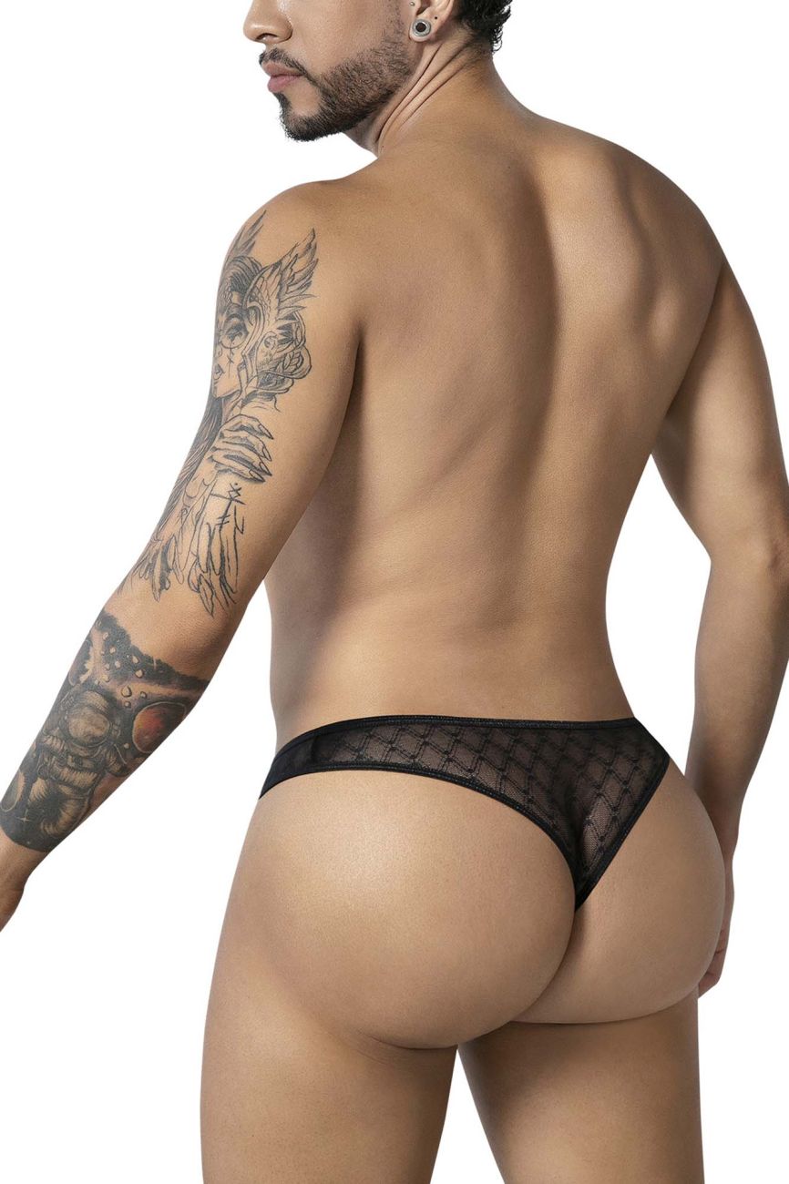 CandyMan Geometric Mesh Briefs - Black