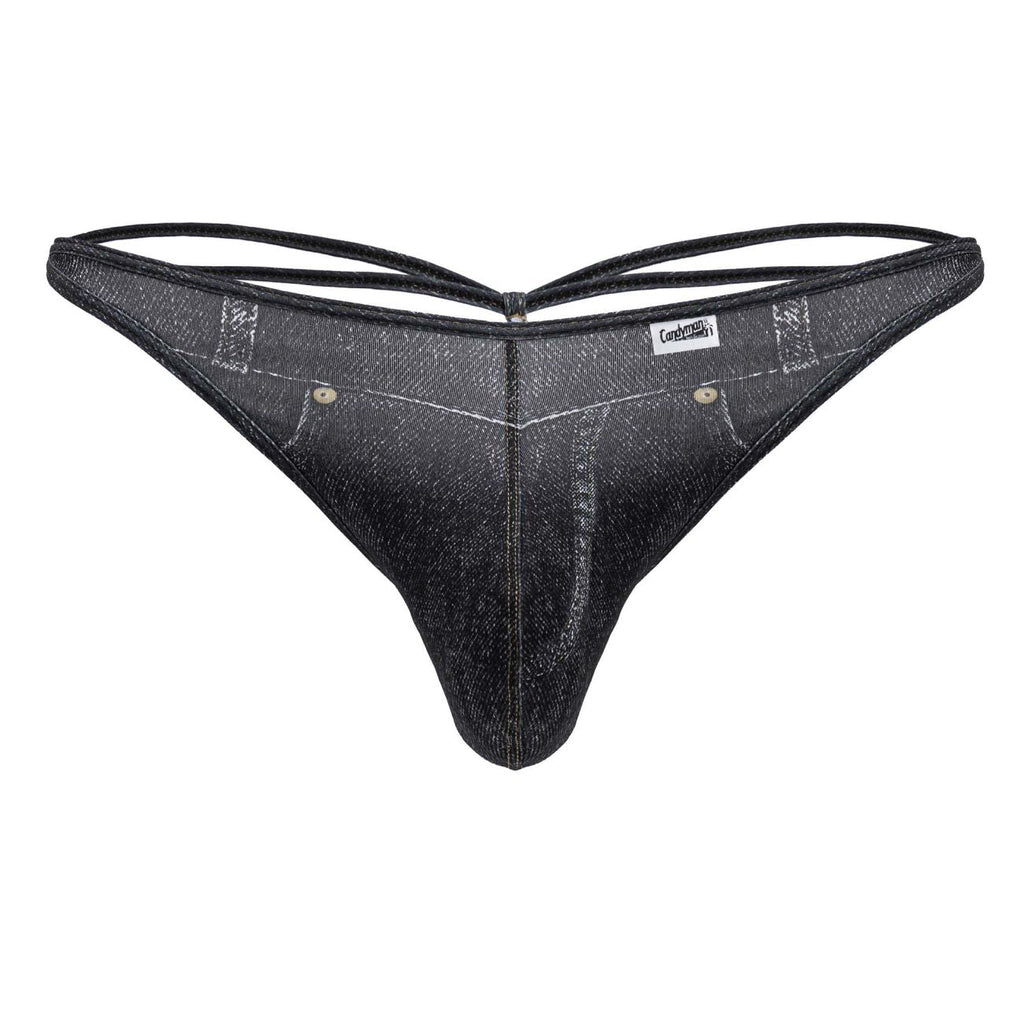 CandyMan Cowboy Thongs - Denim Black