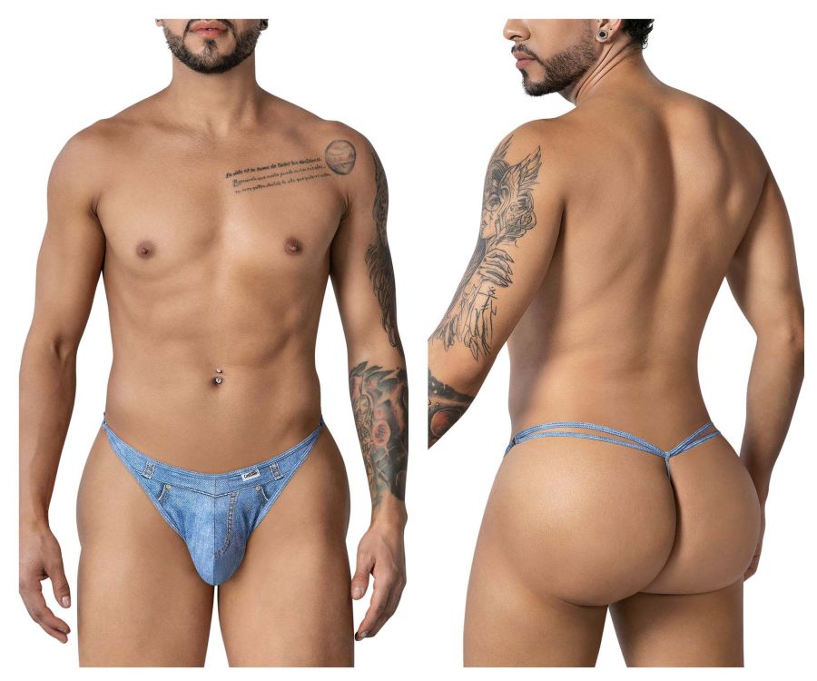 CandyMan Cowboy Thongs - Denim Blue