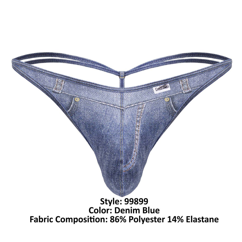 CandyMan Cowboy Thongs - Denim Blue