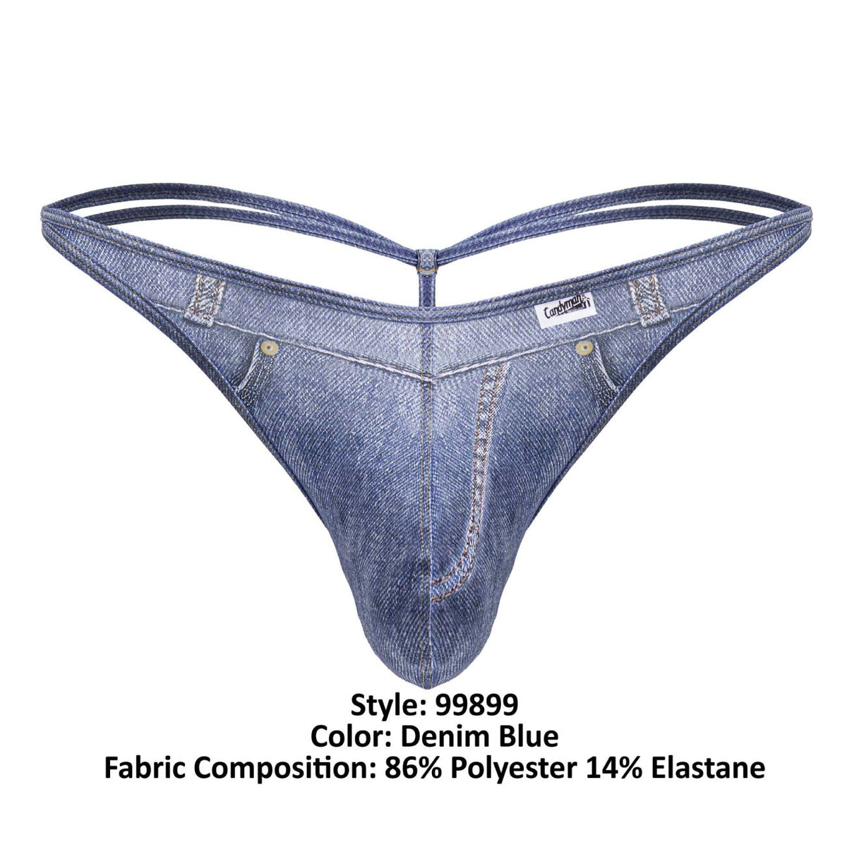 CandyMan Cowboy Thongs - Denim Blue