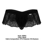 CandyMan Geometric Mesh Skirt Thongs - Black