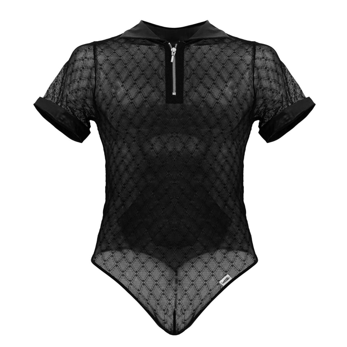 CandyMan Geometric Mesh Bodysuit - Black