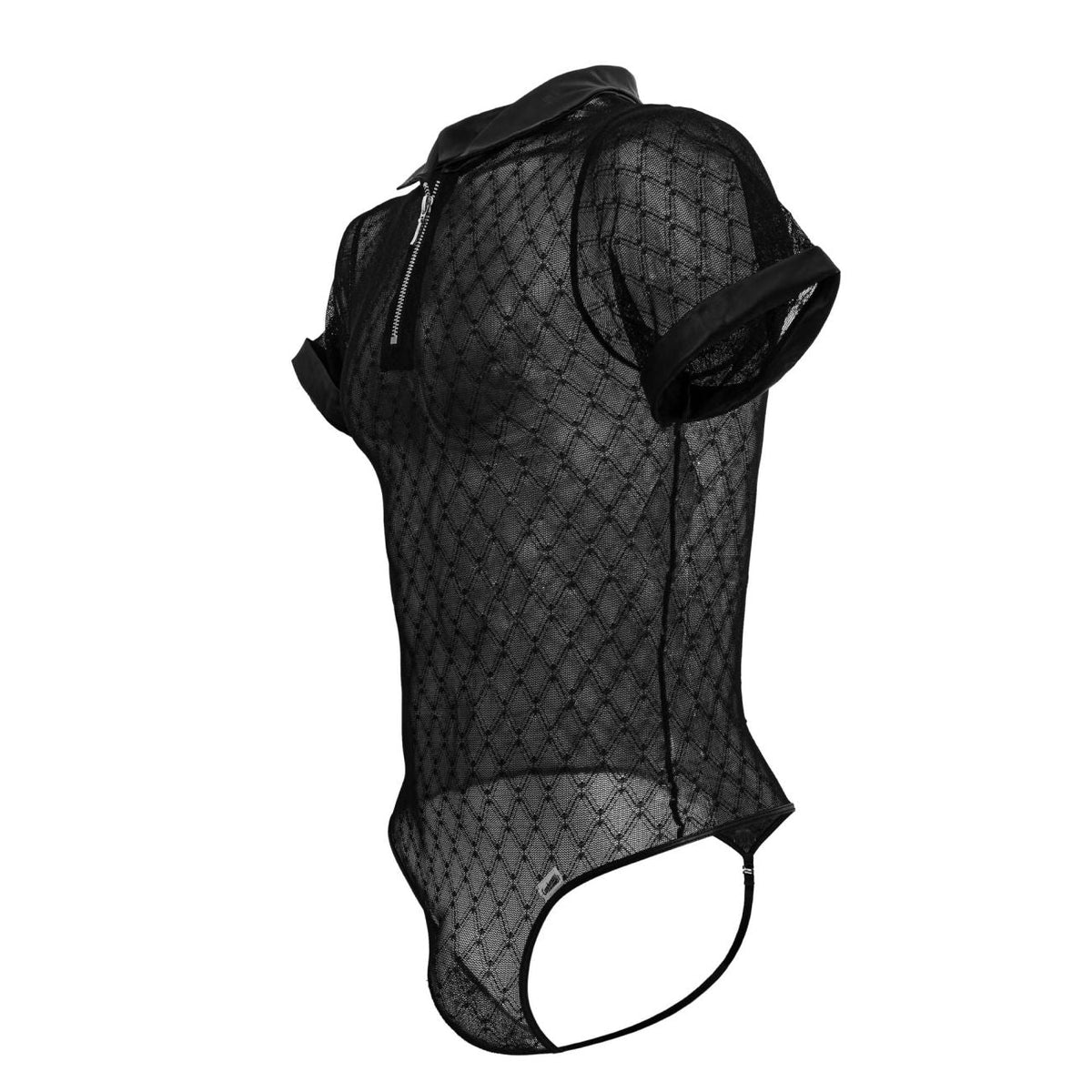 CandyMan Geometric Mesh Bodysuit - Black