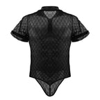 CandyMan Geometric Mesh Bodysuit - Black