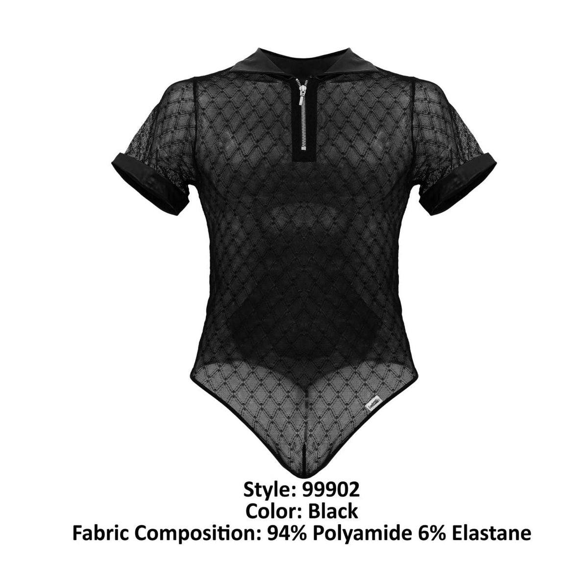 CandyMan Geometric Mesh Bodysuit - Black