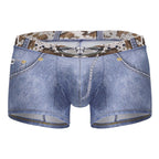CandyMan Cowboy Trunks Cow-Print Waistband - Denim Blue