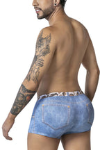 CandyMan Cowboy Trunks Cow-Print Waistband - Denim Blue