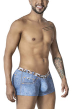 CandyMan Cowboy Trunks Cow-Print Waistband - Denim Blue