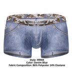 CandyMan Cowboy Trunks Cow-Print Waistband - Denim Blue